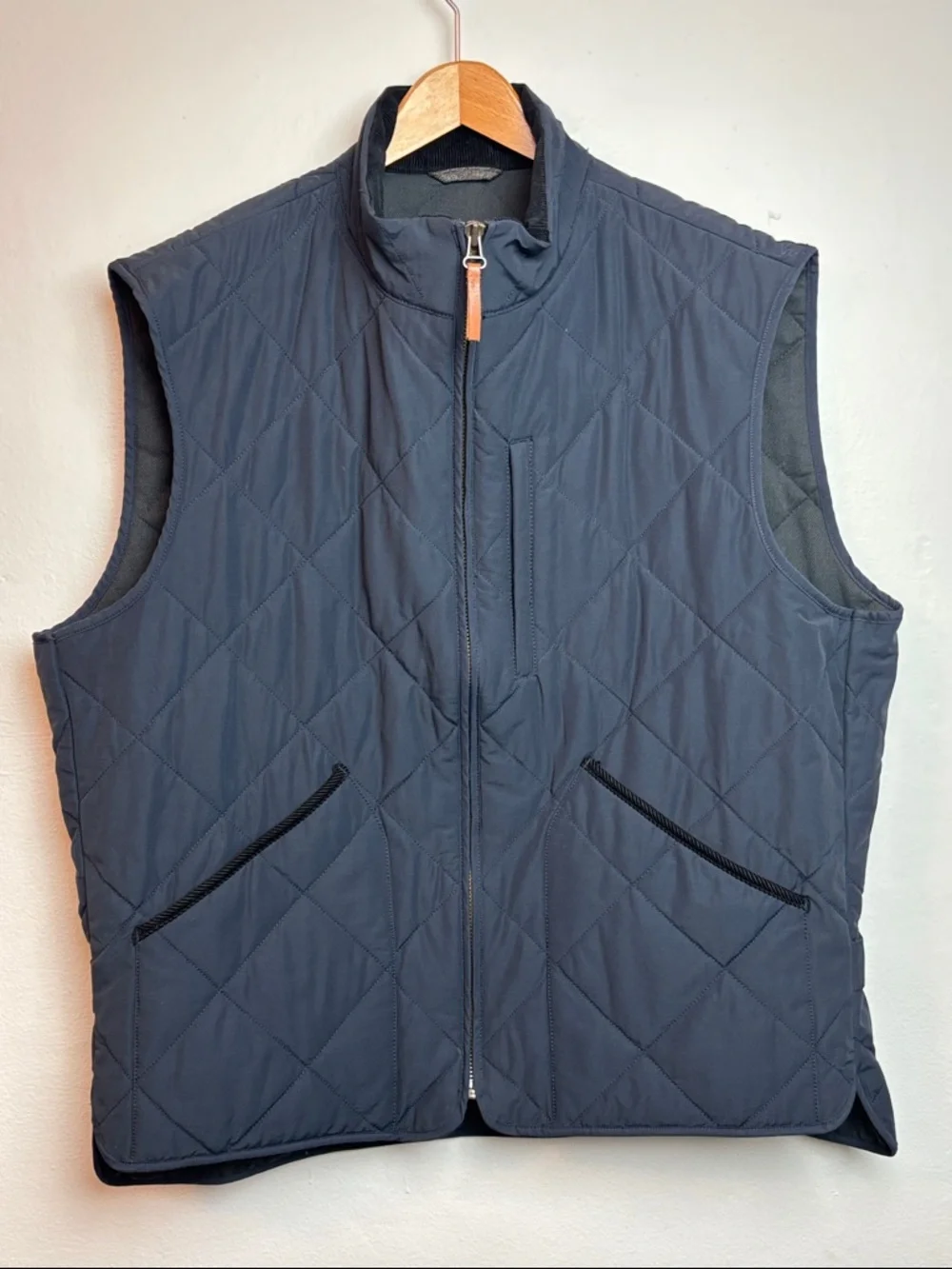 J.Crew Men’s XL Sussex Diamond Quilted Vest Jacket Navy Blue‎ Gilet Lightweight